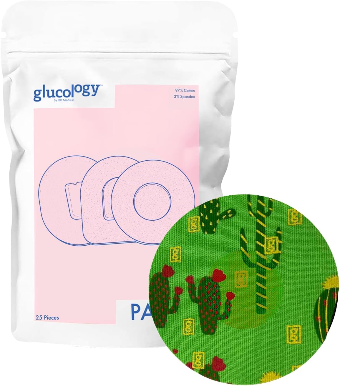 Glucology Parches CGM para Medtronic GuardianLibre Negro  Paquete de 25  Parche impermeable y universal