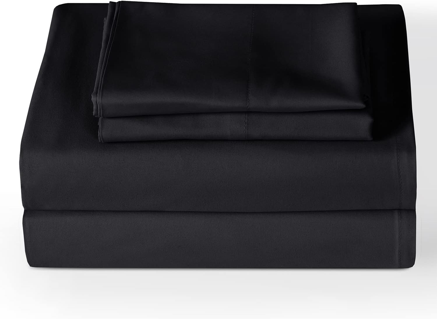 BLC – Sábanas negras de microfibra cepillada, ropa de cama egipcia tamaño King, sábana de enfriamiento extra suave, colchón profundo de hasta 15