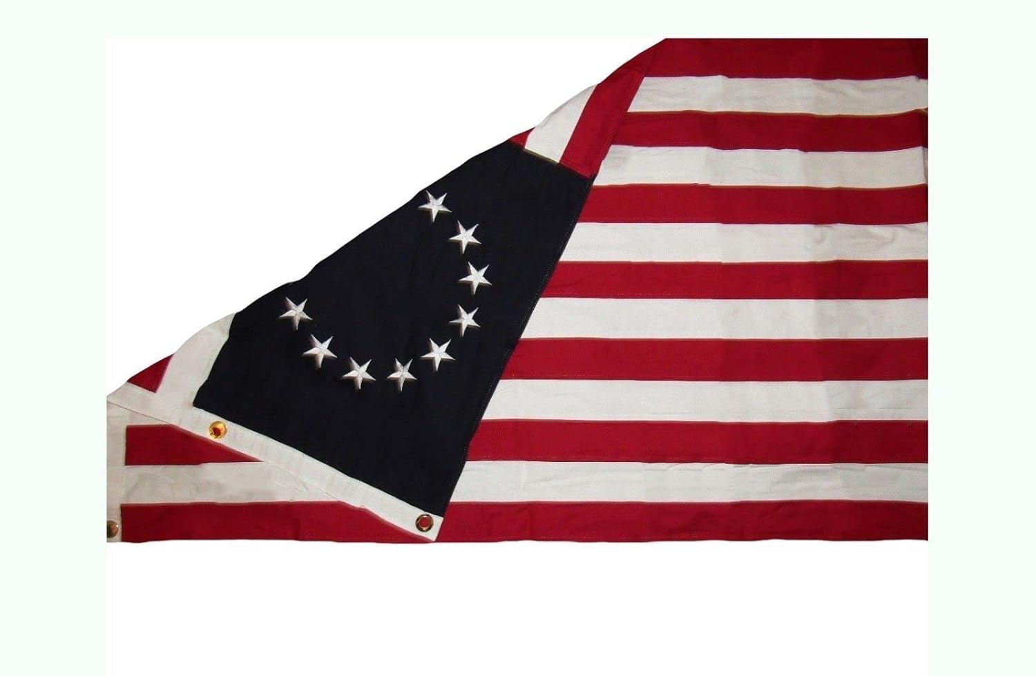 Premium 3×5 Embroidered Betsy Ross Historical Synthetic Cotton Flag 3’x5′ w 3 Clips