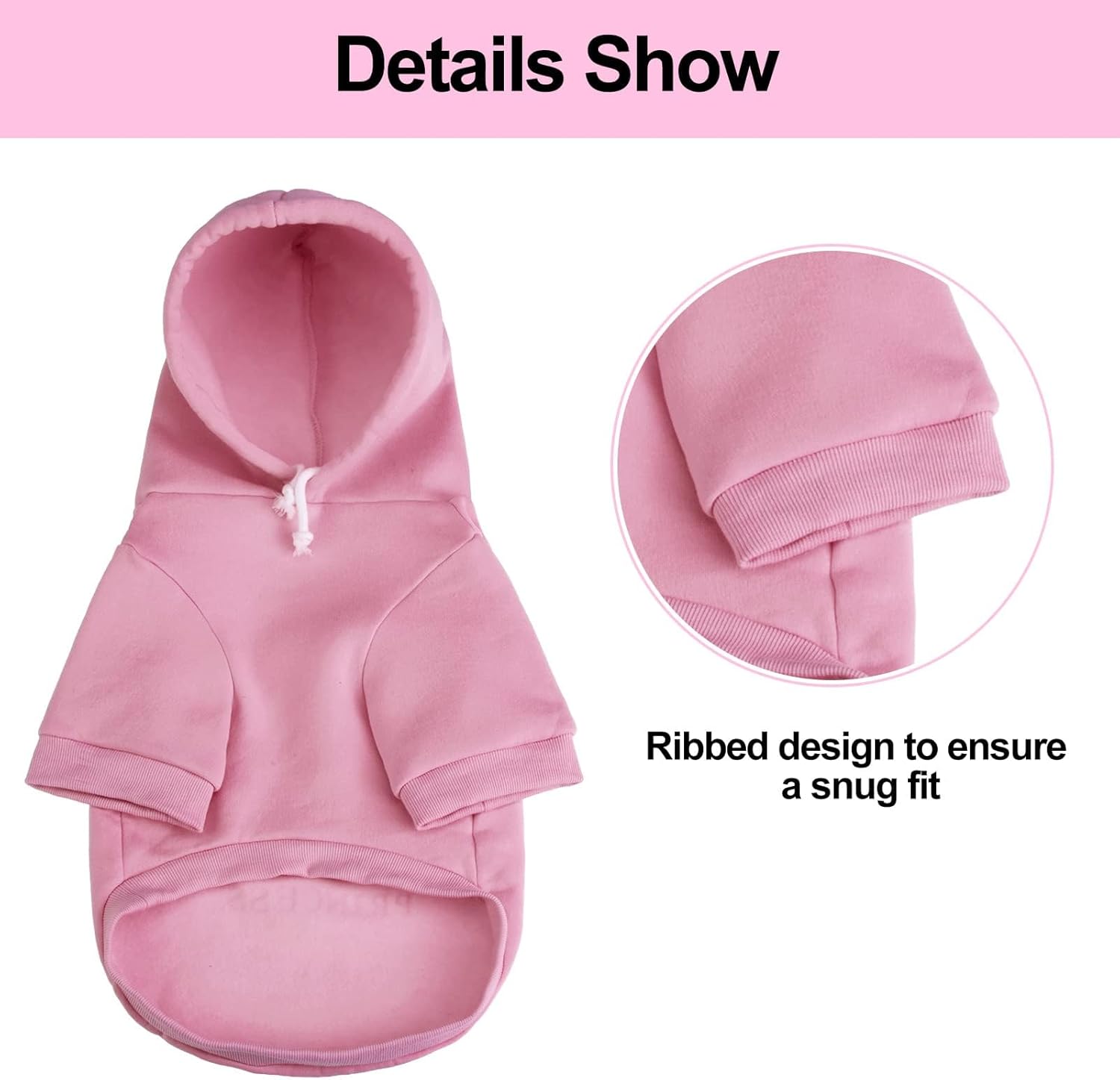 EXPAWLORER Prinecss – Sudadera con capucha para niña, suéter con capucha para perro con agujero para correa, ropa para clima frío para perro,