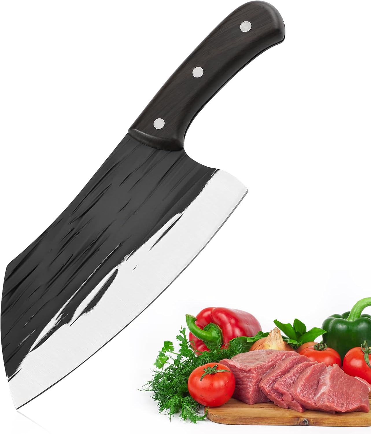 Cuchillo de carnicero, 7 pulgadas profesional para carne, ultra afilado, peso ligero, forjado, chino, cuchilla completa