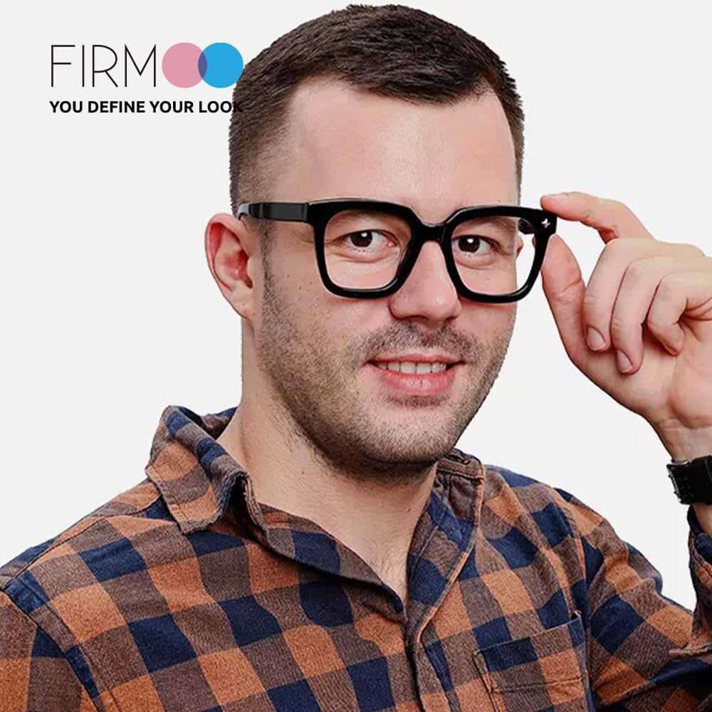 Firmoo Lentes cuadrados con bloqueo de luz azul para mujereshombres, gafas de computadora, juegos, TV, teléfonos para pantallas, antifatiga ocular y