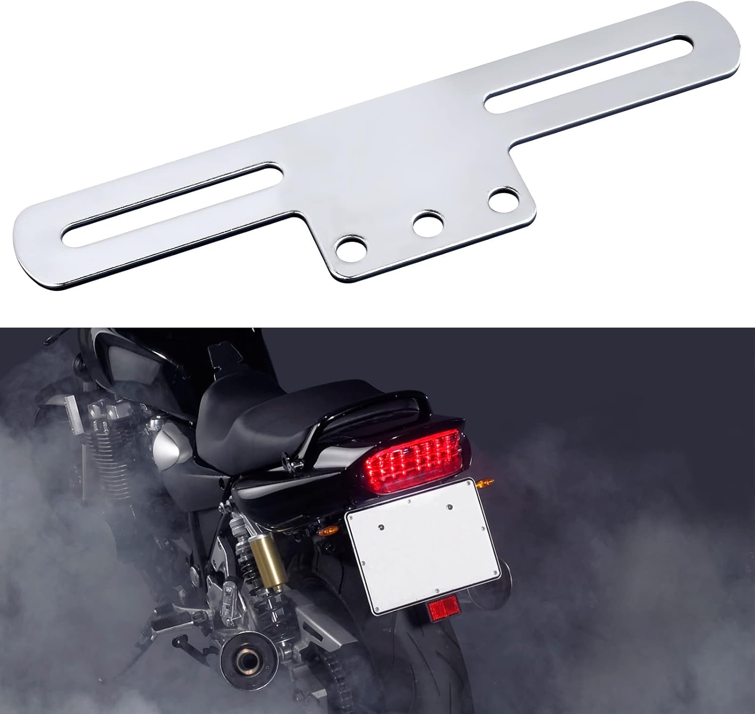 Soporte de aluminio para placa de matrícula con soporte de luz para remolques, camiones, automóviles, motocicletas, marco de matrícula ajustable