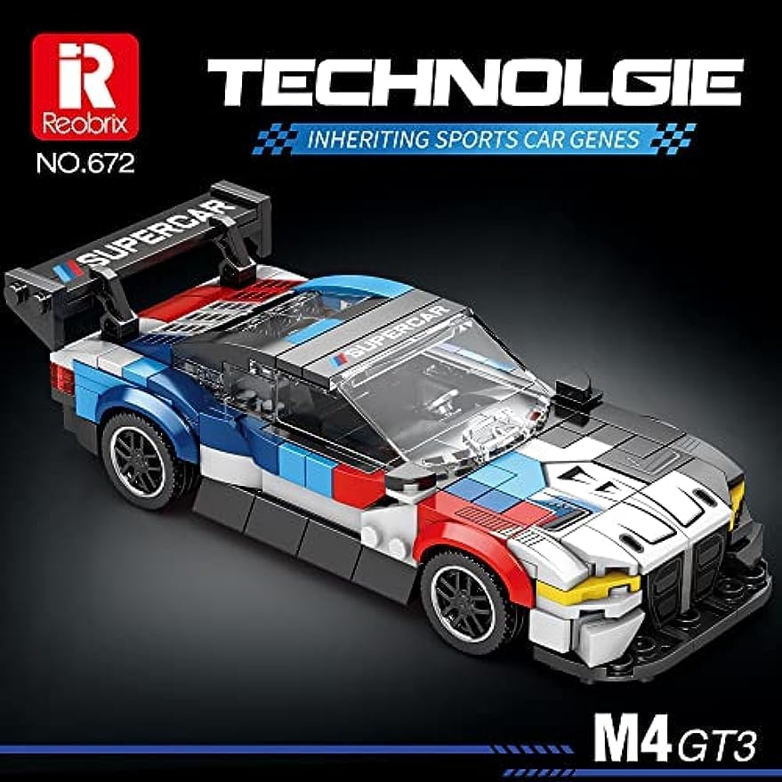 Kit de construcción de coches deportivos para BMW M4 GT3, 385 piezas de bloques de construcción modelo Supercar, técnica de coche de carreras modelo