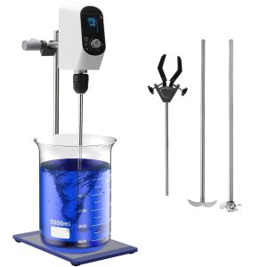 Agitador de arriba mezclador de laboratorio 20L, agitador de laboratorio LCD digital 10000mPa.s, 100-2000RPM, con 2 tipos de varilla de agitación y Agitador de arriba mezclador de laboratorio 20L, agitador de laboratorio LCD digital 10000mPa.s, 100-2000RPM, con 2 tipos de varilla de agitación y
