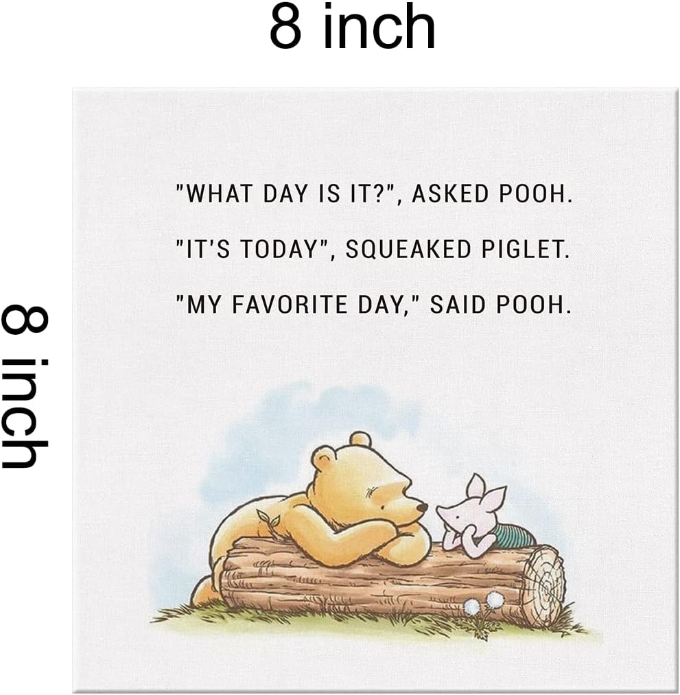 Lienzo decorativo clásico de Winnie the Pooh con frase en inglés What Day is It My Favorite Day (What Day is It My Favorite Day)