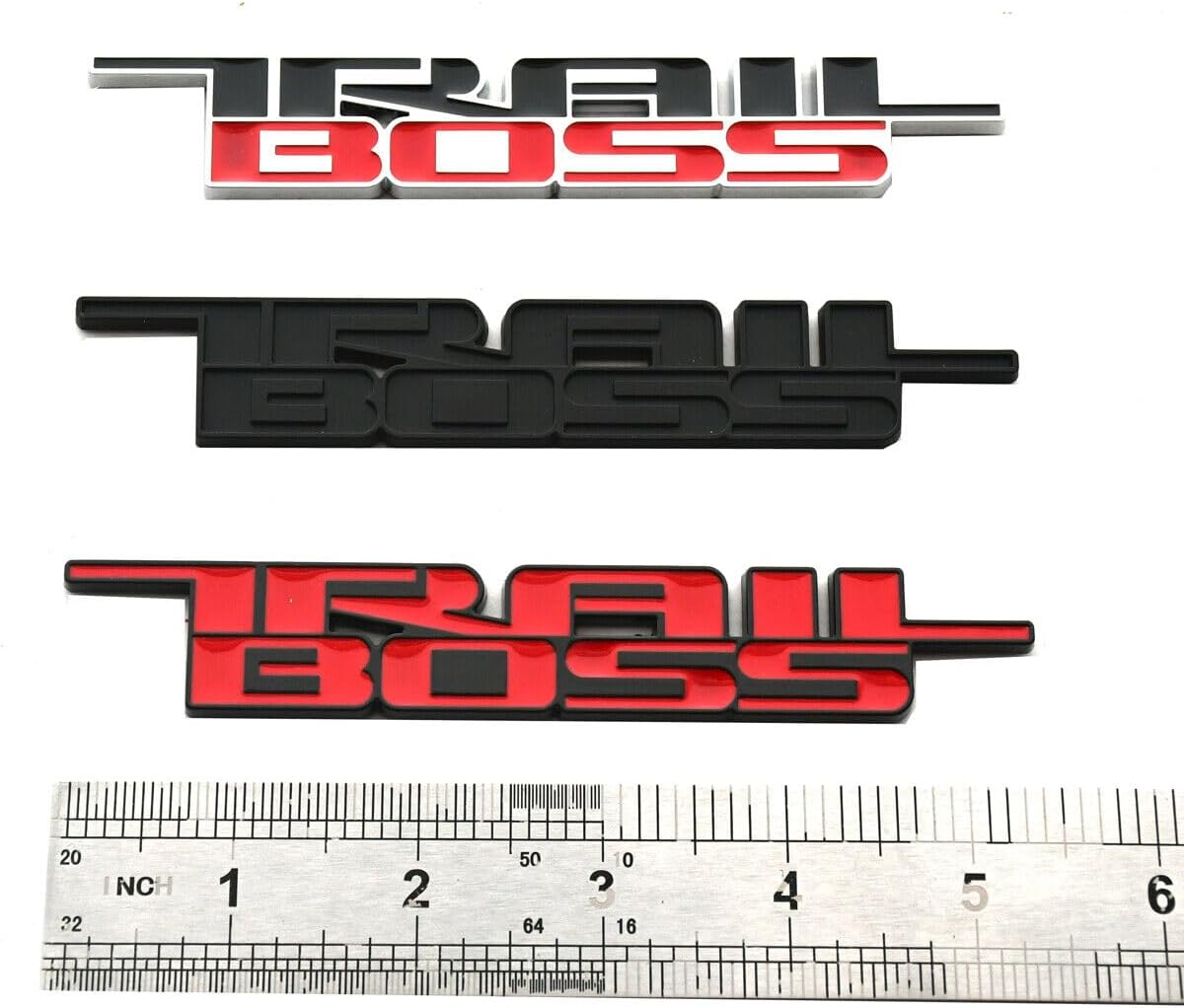 Emblema de Trail Boss 2019-2024 Placa de identificación 3D de repuesto para Silverado 1500 2500 HD (cromado)