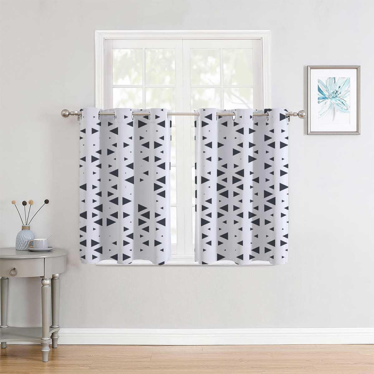 YANFENQI Curtains Room Darkening Light Color Geometry Lattice Line Modern Door Privacy Curtain Cortinas para Separar Cuartos 63Inch Width by 63Inch
