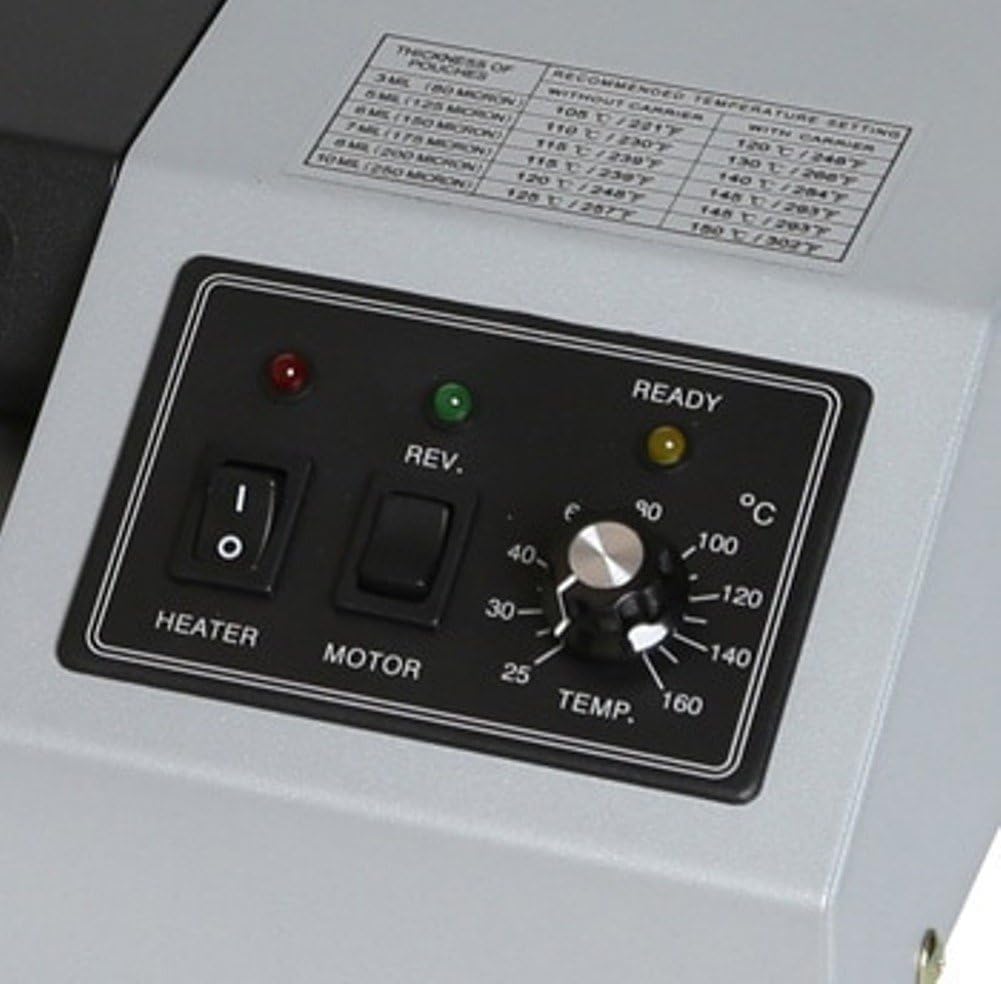 Laminador profesional TCC330, 120V60Hz, 13″ Max. Ancho de laminación, hasta 26″min Velocidad, 10 mil Max Pouch Gauge, Tiempo de calentamiento