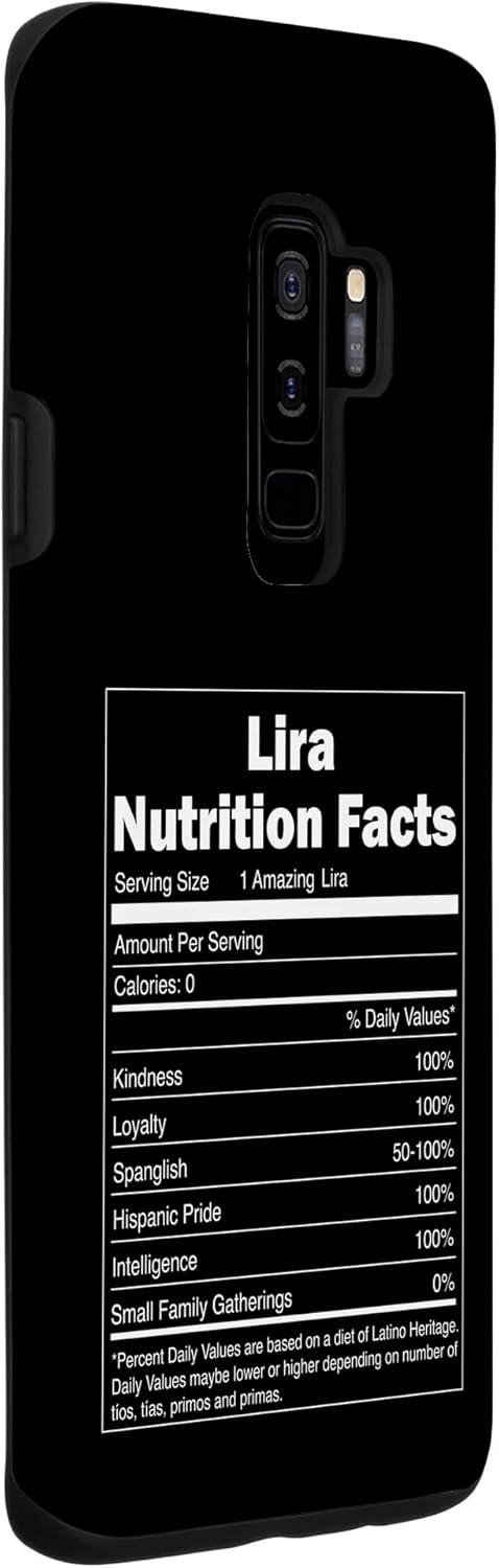 Galaxy S9+ Funny Nutrition Facts Last Name Design – Lira Case