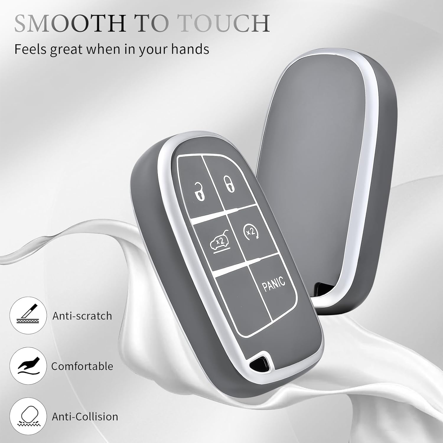 OFFCURVE Funda para llave de automóvil Dodge Jeep, funda para llave de automóvil para Dodge Charger Challenger Dart Journey Durango Grand Caravan