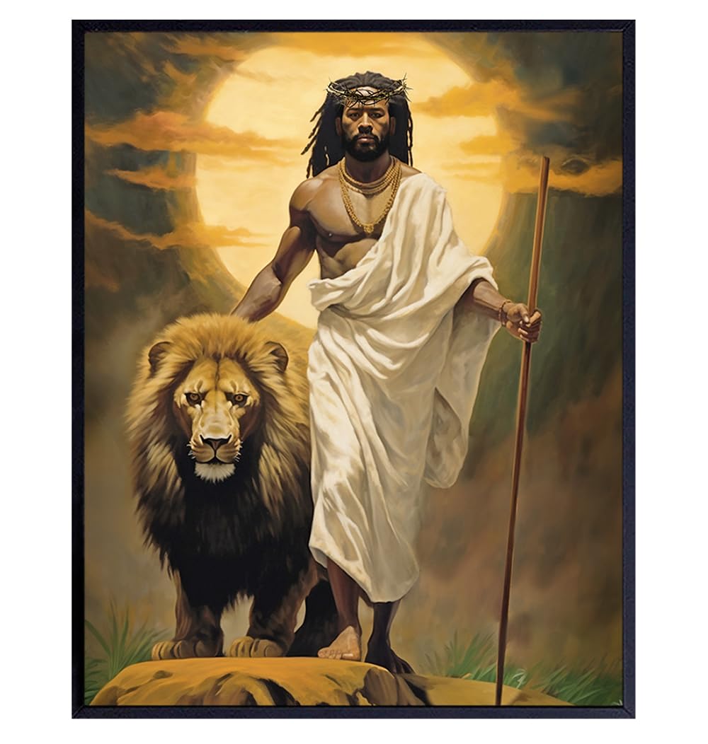 African American Art, Jesus Poster for Black Man – Inspiring Christian Gifts for African Americans, Black Men, Black women – Religious Wall Art –
