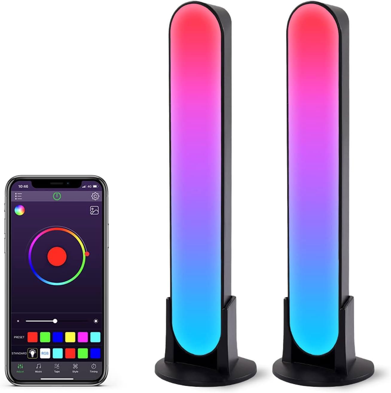 ZUUKOO LIGHT Smart LED Light Bar, RGB with 19 Dynamic Modes and Music Sync Modes, TV LED Backlight, Mood Lighting, USB Ambient Lighting for Gaming,