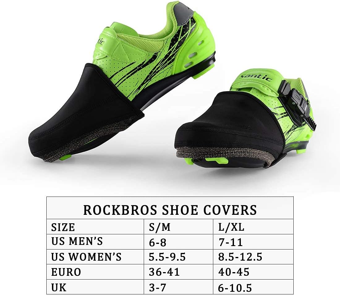 ROCKBROS Cubiertas térmicas para zapatos de ciclismo, cubierta de puntera a prueba de viento, media cubierta resistente al agua para zapatos de