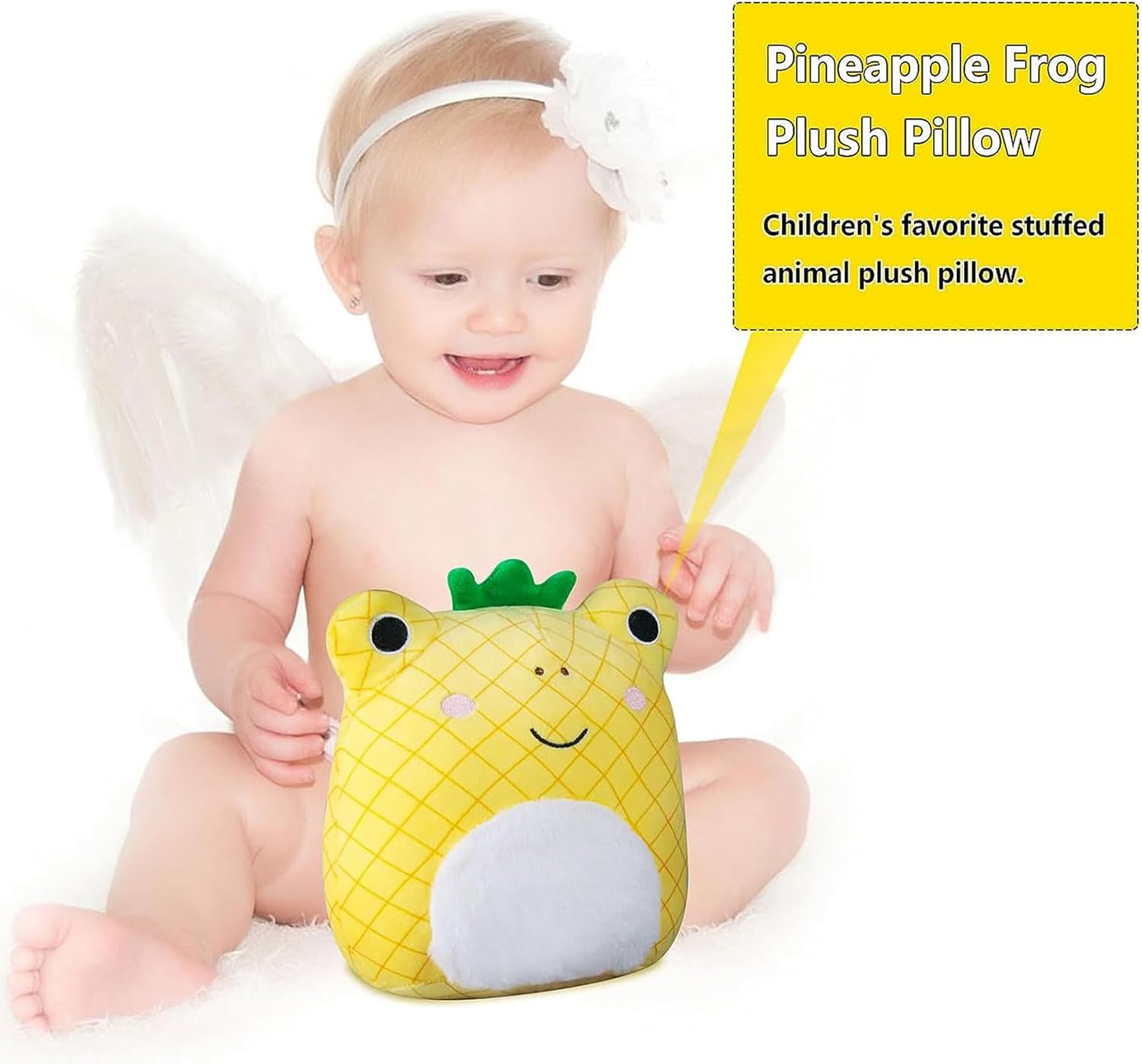 1 juguete de peluche de 8 pulgadas, lindo animal de peluche suave, regalo para cumpleaños de niños, Halloween, Navidad (piña rana)
