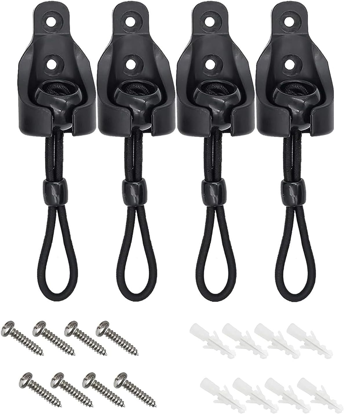 Kit de bungee negro para persianas enrollables para exteriores, piezas de repuesto de plástico para persianas enrollables exteriores, kit de bungee