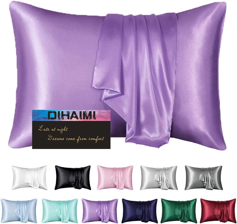 Funda de almohada para mujer, funda de almohada para cabello y piel, suave, transpirable, suave y refrescante para dormir, juego de 2 fundas de