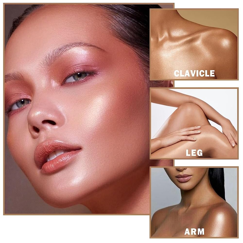 Maquillaje iluminador de cuerpo blanco, de larga duración, impermeable, líquido para el cabello y el cuerpo, aceite brillante (blanco)