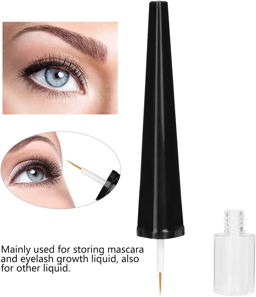 25 tubos de rímel vacíos de 0.2 fl oz, botellas de plástico para delineador de ojos, botella extensor de pestañas, recargable portátil, es y