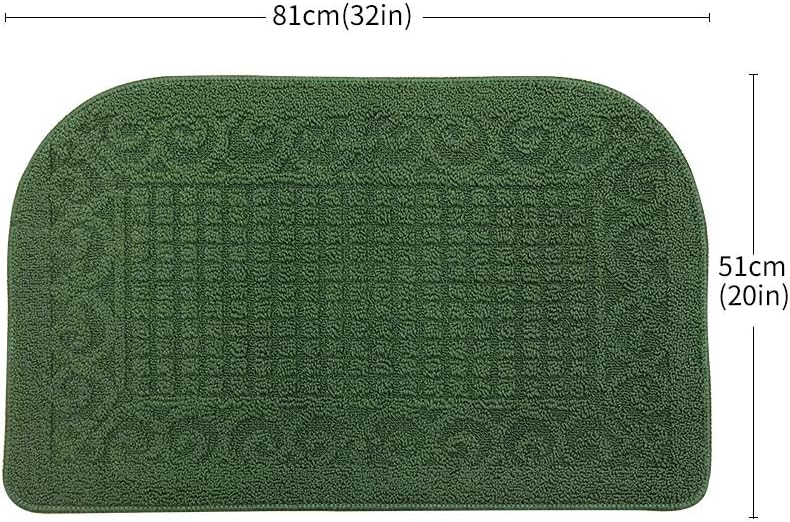 Tapetes de cocina antifatiga hechos de 100 % polipropileno, semirredondos, antideslizantes, lavables a máquina, 2 piezas
