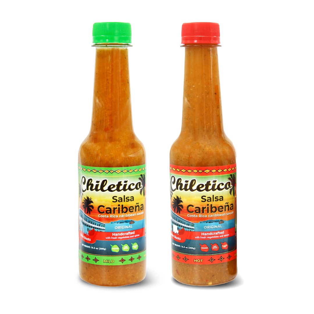 Chiletico – Salsa Caribeña de Costa Rica – Suave, 10.5 fl oz, paquete de 1