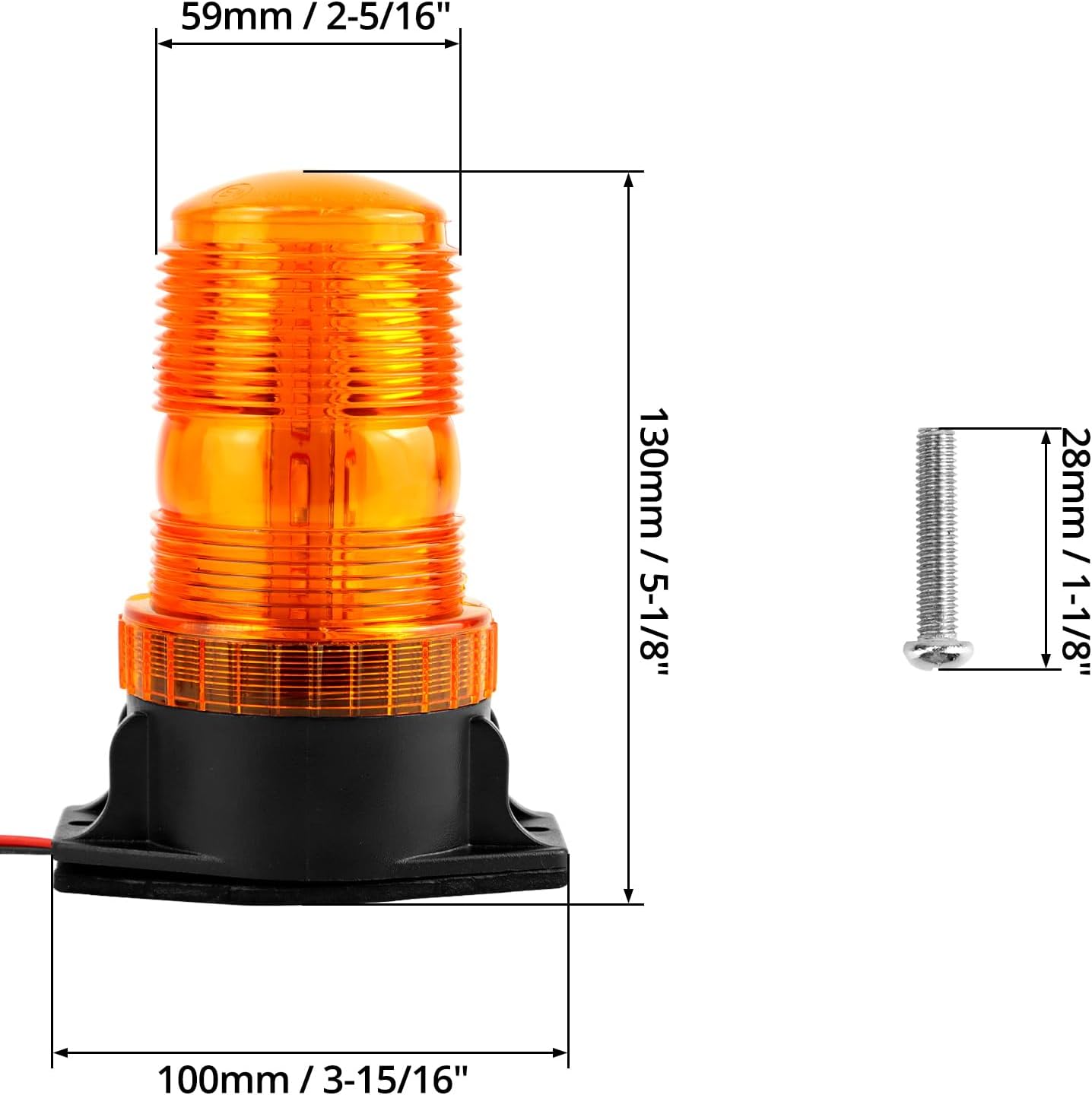 QWORK Luces estroboscópicas LED ámbar, luces intermitentes de emergencia de advertencia para camiones, automóviles, autobús, tractores,