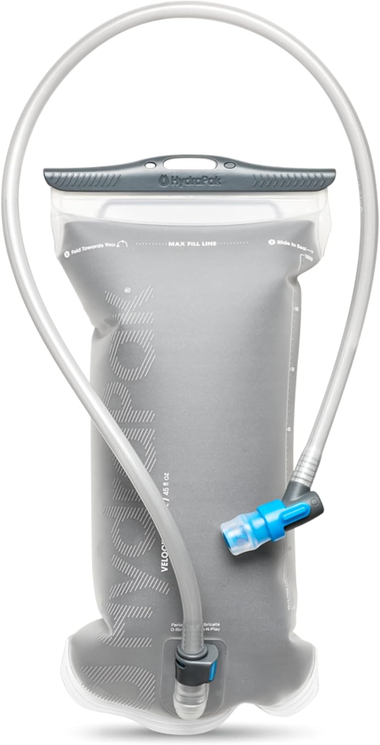 HydraPak Velocity IT (depósito de hidratación de 1,5 L o 2 L)  Vejiga de agua aislada para paquete de hidratación  Válvula de mordida autosellante,