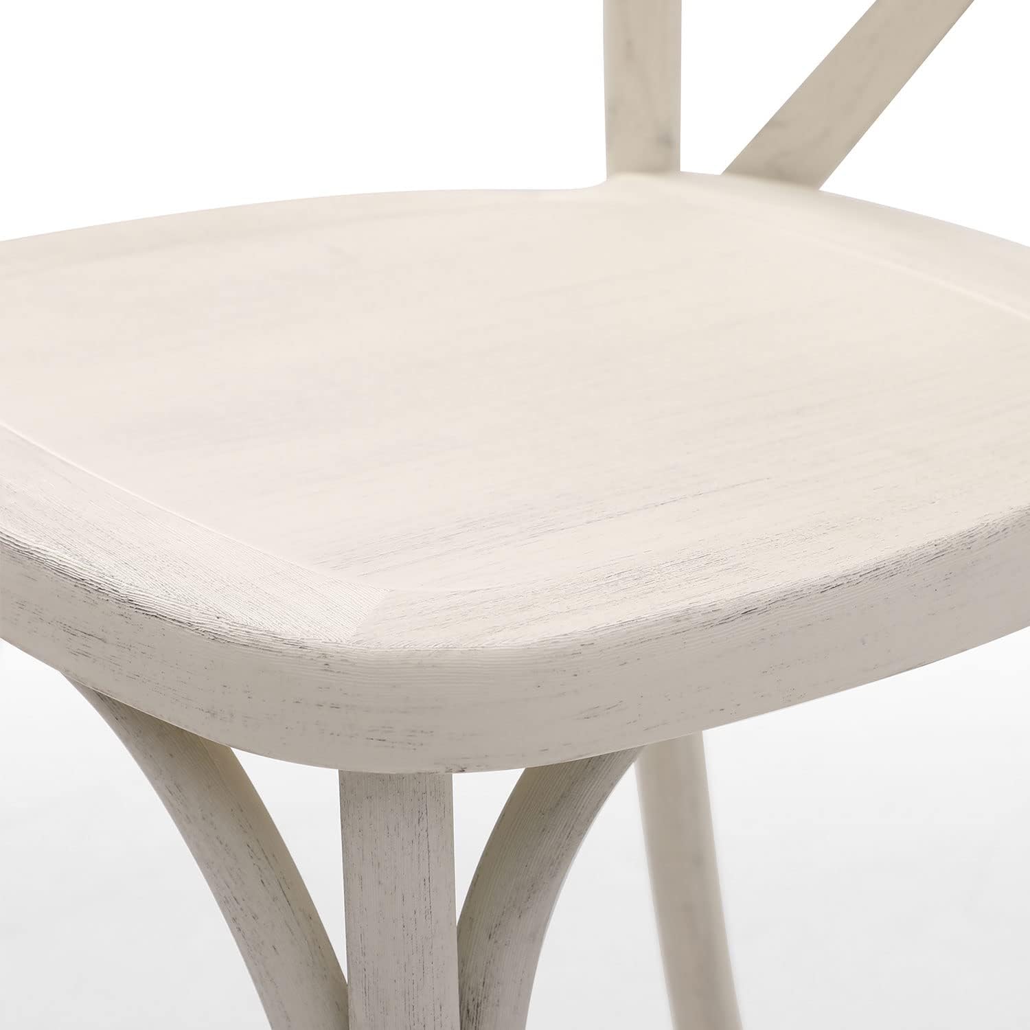 LyuHome Juego de 2 sillas de comedor, muebles para sillas con respaldo, paquete de 2, sillas de madera sintética de granja, respaldo elegante y