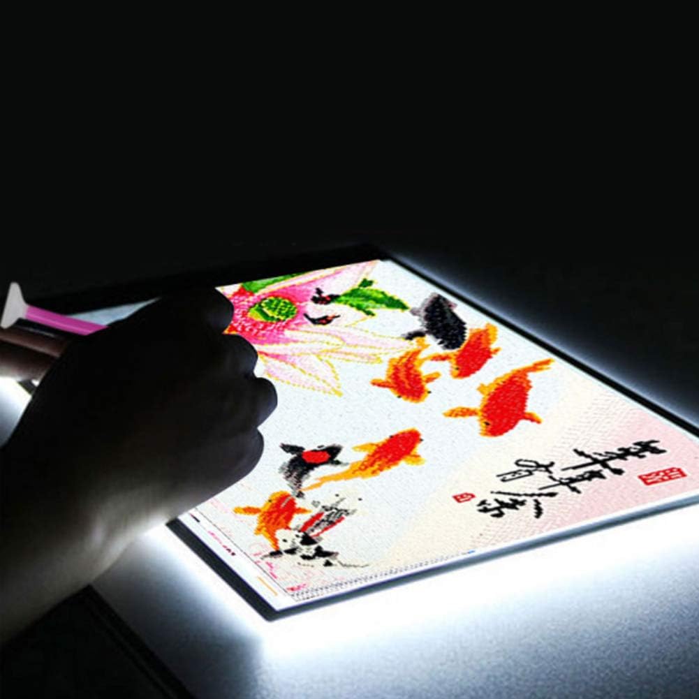 Caja de luz de rastreo, brillo A5 ajustable 3 niveles de atenuación LED almohadilla de luz para animación, diseño de pintura, dibujo, boceto