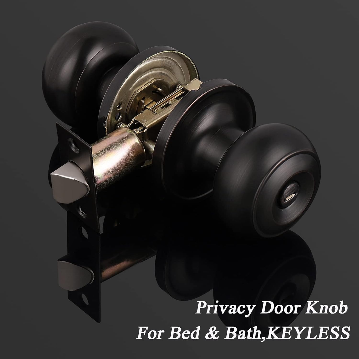 Probrico 609-ORB-BK – Perilla para puerta de baño, interior, sin llave, color bronce aceitado.