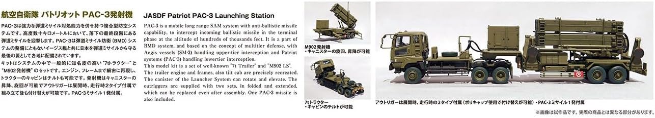 Aoshima JASDF Patriot PAC-3 Estación de lanzamiento – Kit de construcción de modelos de plástico # 9956