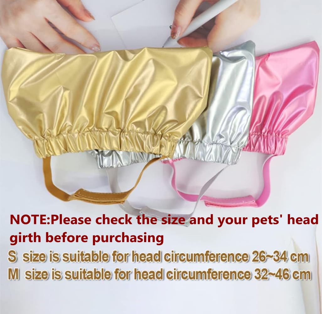 Gorro de ducha para mascotas, gorro de ducha reutilizable para perros, cubre las orejas, gorro de baño para gatos con correa ajustable para evitar