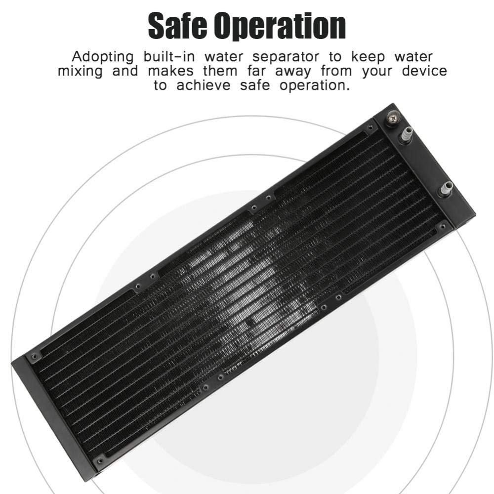 Intercambiador de calor de 12 tubos Radiador Intercambiador de calor de computadora duradera para sistema de refrigeración por agua de PC (14.173 in)