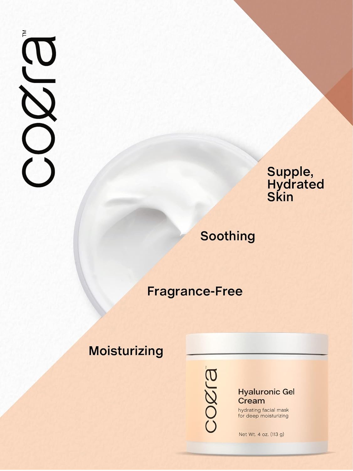Crema de gel hialurónico  4 onzas  Máscara hidratante e hidratante profunda para la cara  Sin parabenos ni fragancia