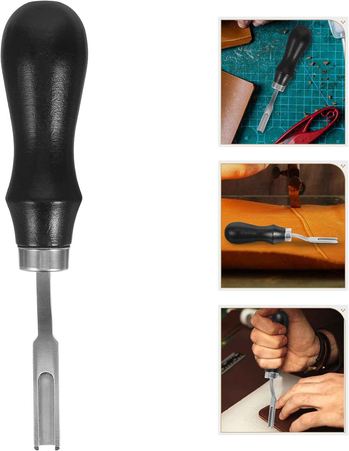 EXCEART Tools Leather beveler Tool leathercraft Edge Skiving beveler Leather Edges Stitching Tool Leather Stitching beveler Leather Stitching Tool