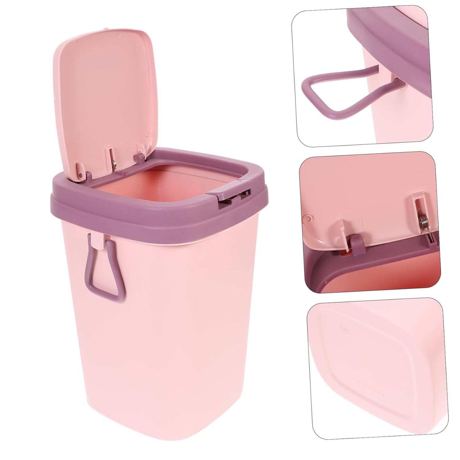STOBAZA Bote de basura con tapa, papelera con tapa, papelera, cesta de basura, papelera, decoración de escritorio, pedal de basura, contenedor de