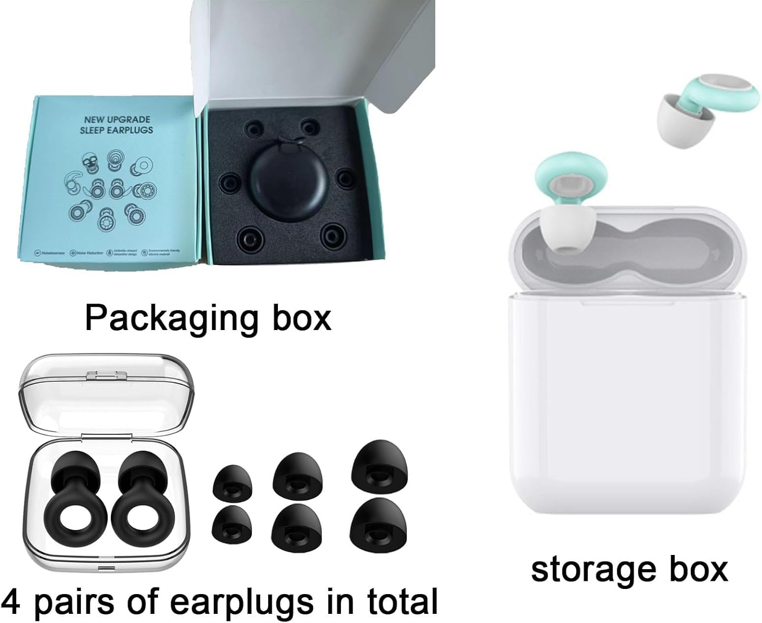 Tapones de silicona reutilizables para reducción de ruido, súper suaves, silenciosos y ayuda a la sensibilidad al ruido, 8 puntas para los oídos en