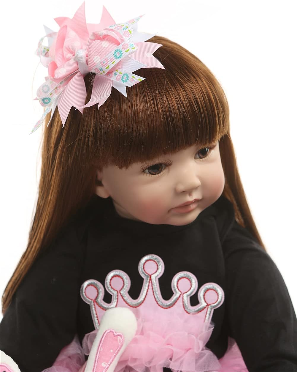 Anano Muñecas Reborn de 24 pulgadas, 23.6 in, encantadoras muñecas Reborn de bebé Life Like Baby Doll de vinilo de tela de silicona, cuerpo de pelo