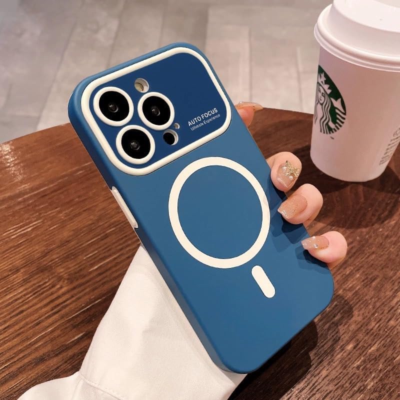 AuroraIce Funda magnética para iPhone 14 Pro Max, funda para teléfono 14 Pro Max compatible con Magsafe diseño de dos capas a prueba de golpes lente