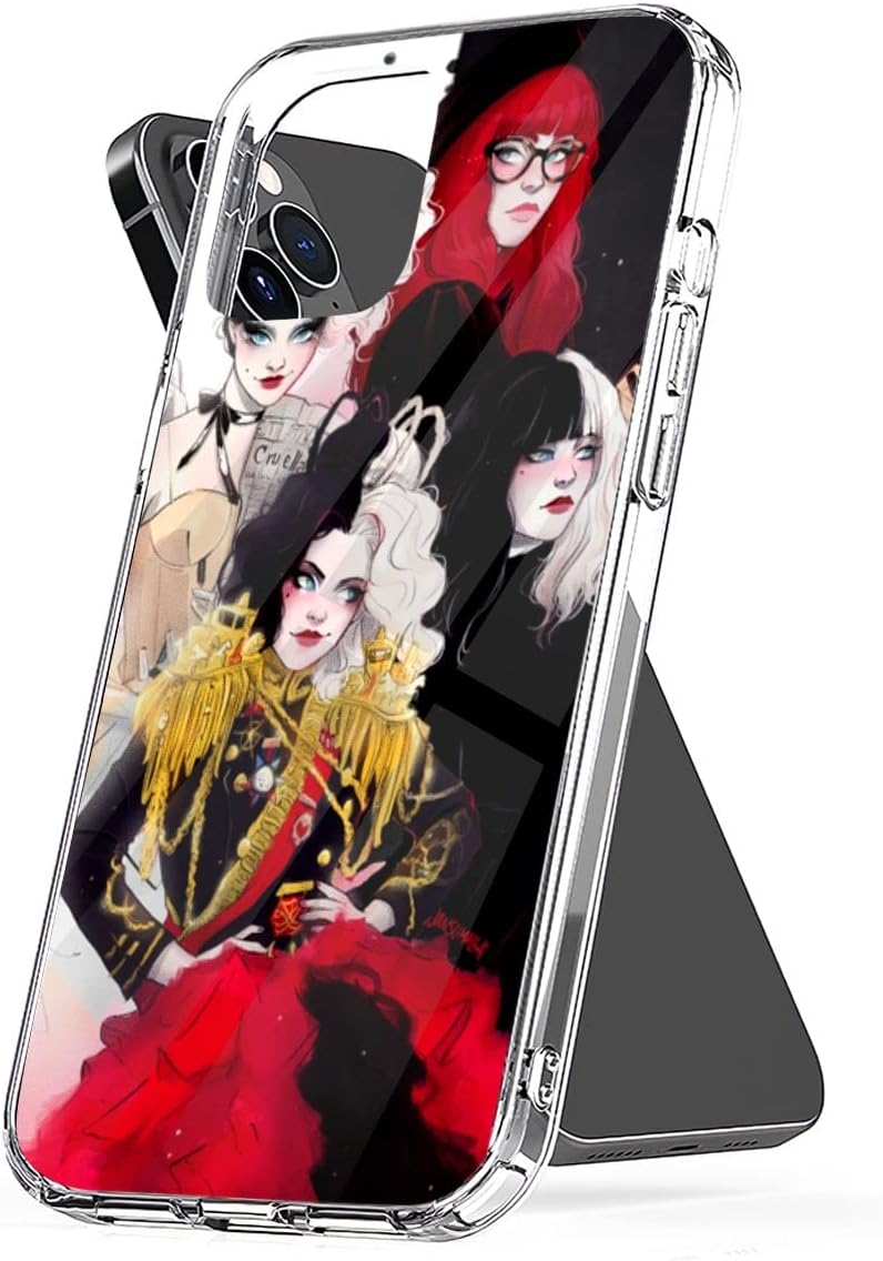 Cruella – Funda estética a prueba de golpes, compatible con iPhone 15 14 13 12 11 X Xs Xr 8 7 6 6s Plus Mini Pro Max transparente