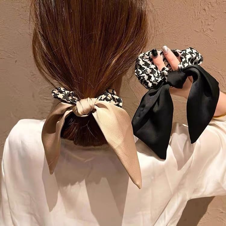mdgfge Pañuelo corto para el cabello, lazos para el cabello, lazos elegantes de gasa, lazos para el cabello, bandas elásticas para el cabello,