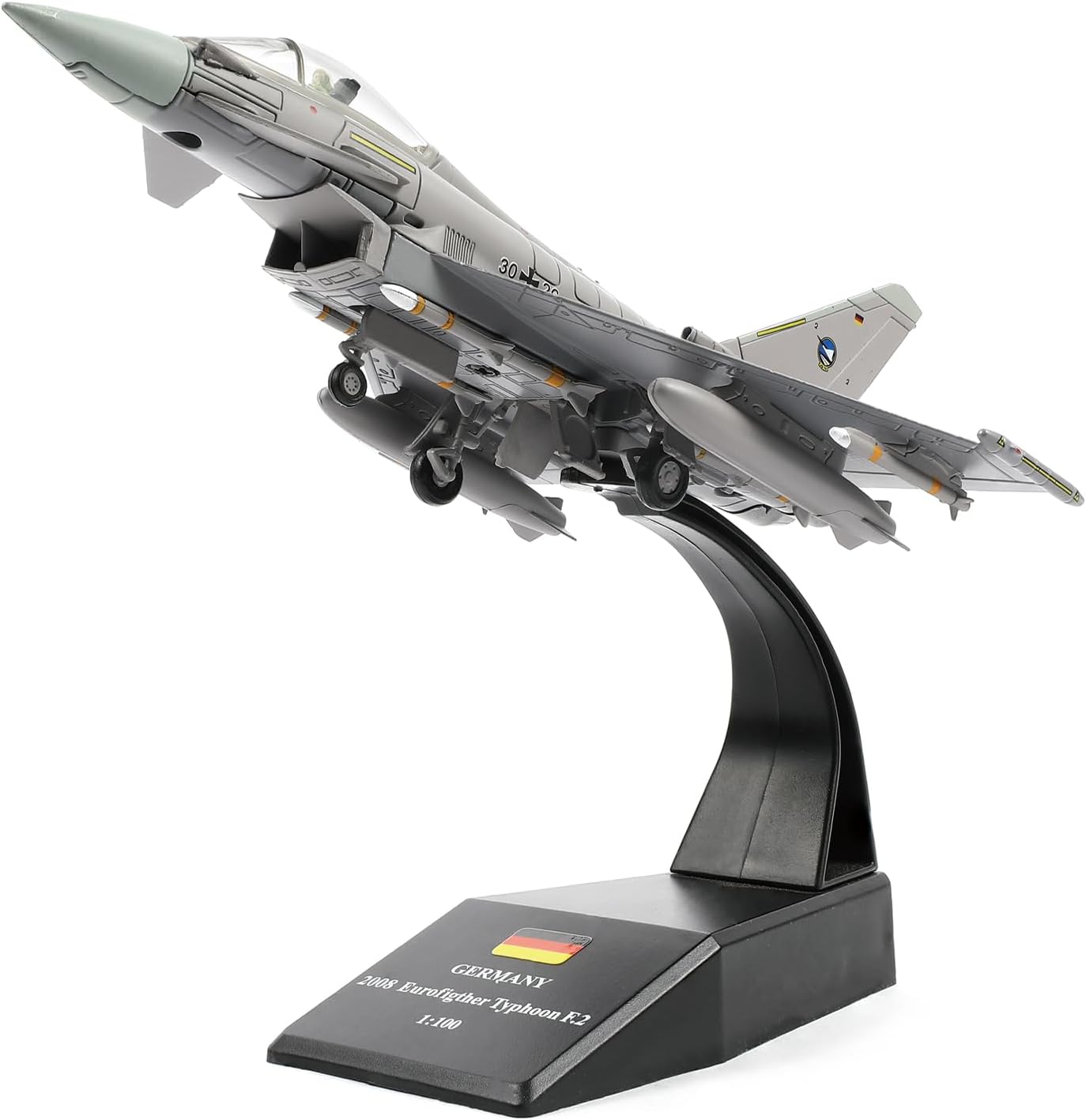 1100 Eurofighter Typhoon EF-2000 German Jet Fighter Modelo de avión fundido a presión para colección de exhibición o regalo