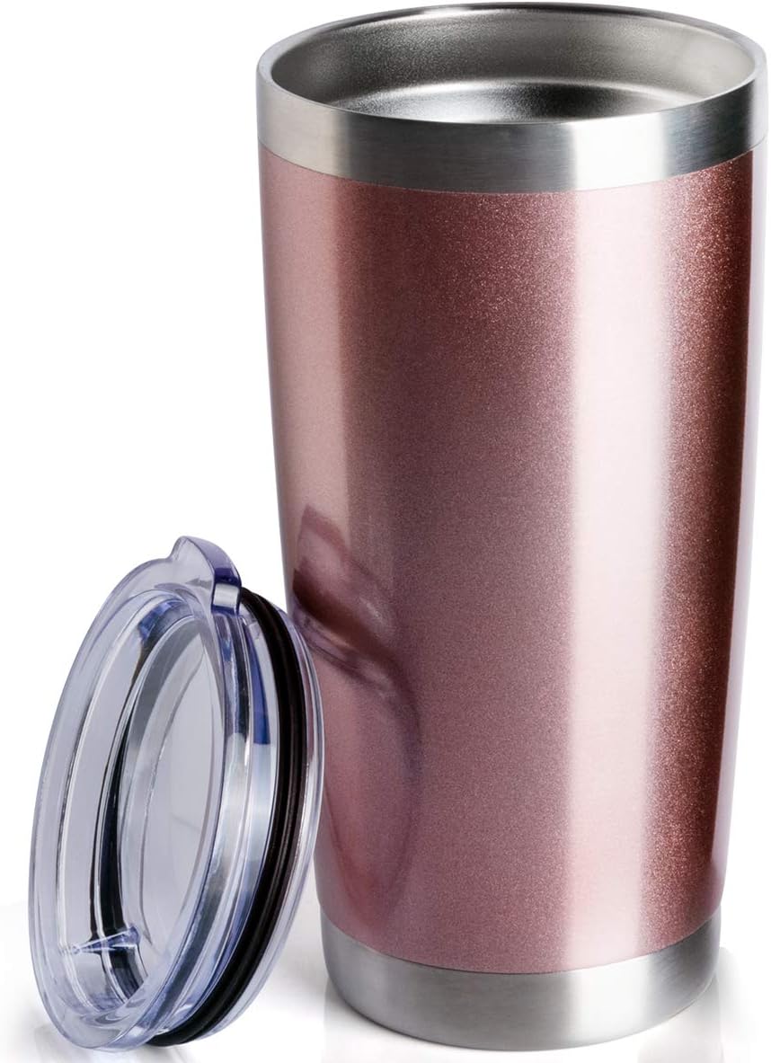 Vaso de acero inoxidable de doble pared con aislamiento al vacío, vaso para café, taza con tapa para viajar, resistente, con revestimiento de polvo,