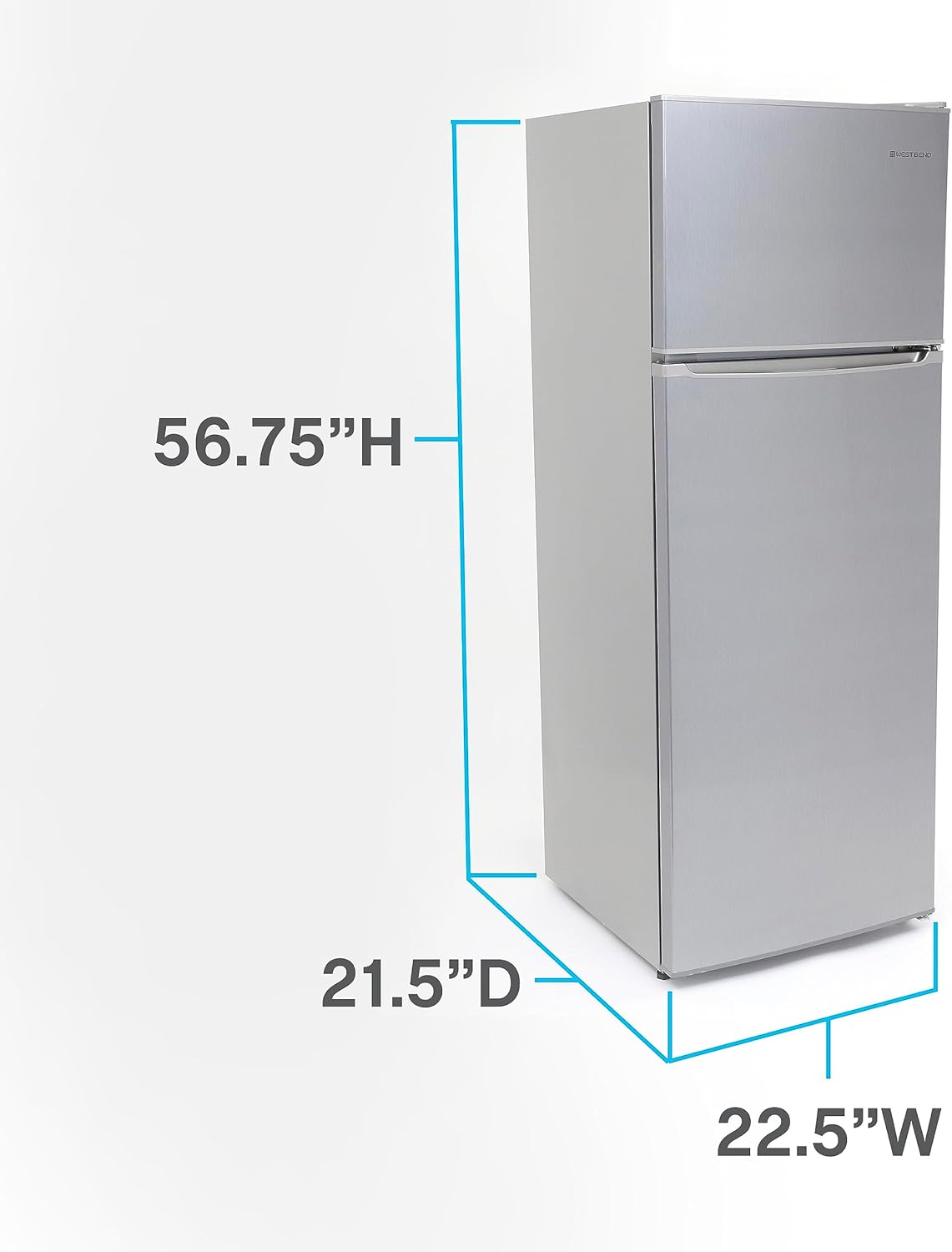 West Bend WBRT73S – Refrigerador de apartamento independiente de diseño delgado con congelador superior para condominio, casa, uso de cocina