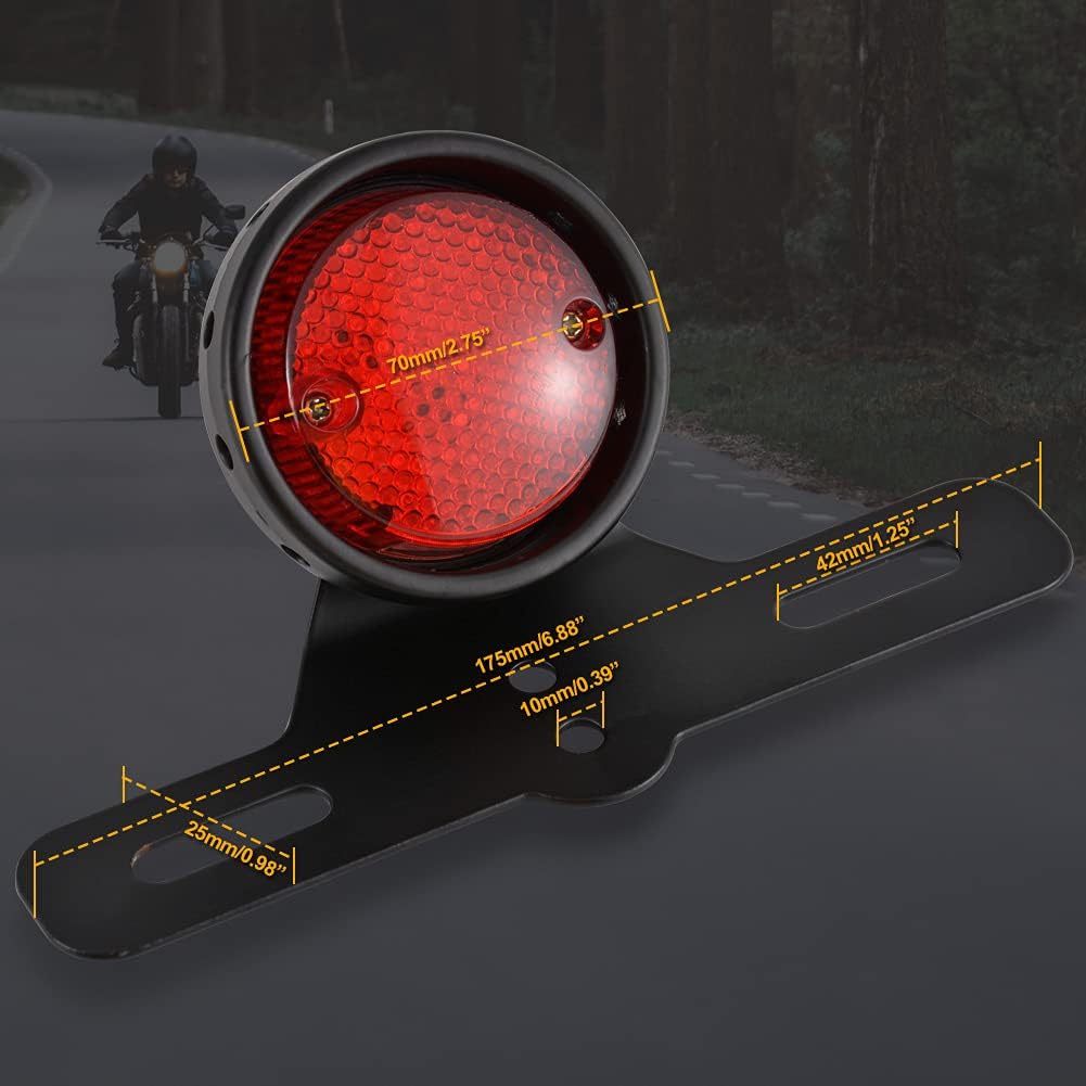Luz de freno trasera LED retro roja lámpara de parada luz de matrícula luz universal motocicleta luz trasera luz trasera luz trasera para Harley