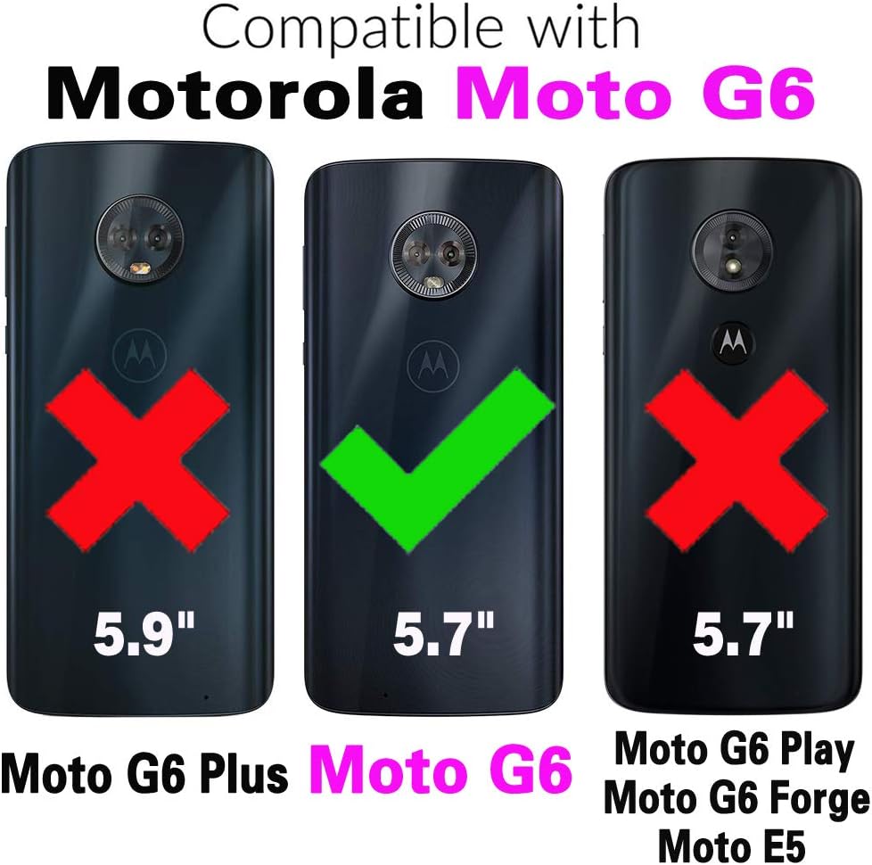 Asuwish Funda compatible con Moto G6 y protector de pantalla de vidrio templado, accesorios de celda, fundas protectoras de silicona para Motorola