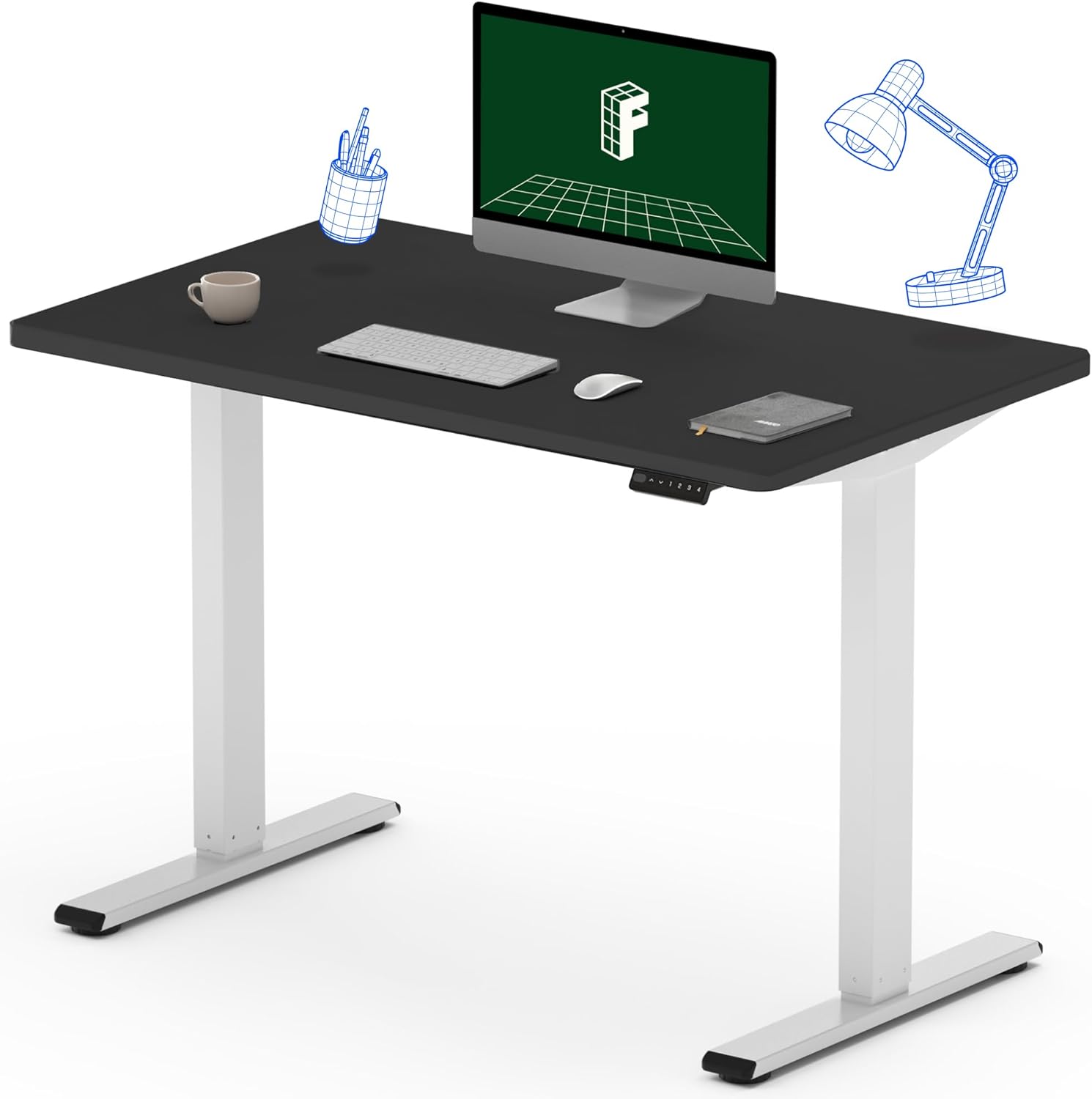 FLEXISPOT  Estación de trabajo de pie, eléctrica, con escritorio integral y ergonómico, controlador de memoria, escritorio de pie, altura ajustable