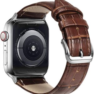 Compatible con correas de Apple Watch de 1.614 in1.575 in1.496 in 1.929 in1.772 in1.732 in1.654 in, correa de repuesto de piel de cocodrilo para Compatible con correas de Apple Watch de 1.614 in1.575 in1.496 in 1.929 in1.772 in1.732 in1.654 in, correa de repuesto de piel de cocodrilo para