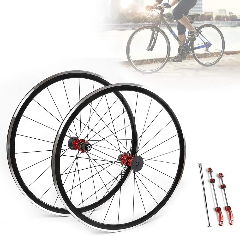 ZAWAYINE 700c Road Bicicleta Rueda 7075 Hub Delantero Trasero Rueda Aluminio Llanta CV Freno, 7891011 Velocidad Casete