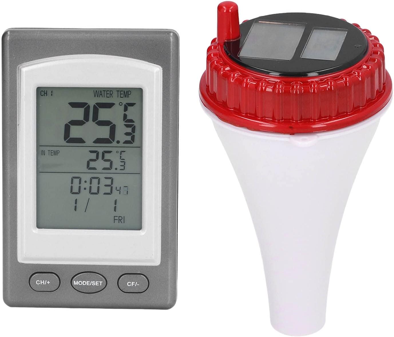 Termómetro inalámbrico para piscina, termómetro flotante para piscina y spa con alarma de temperatura, medidor digital remoto de temperatura del